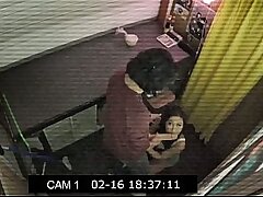 Security Cam Catches Asian Babe's Exciting Blowjob