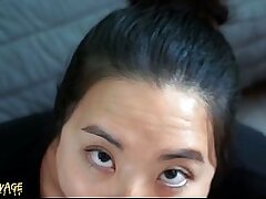 Rough Throatfucking POV for Chinese Girlfriend